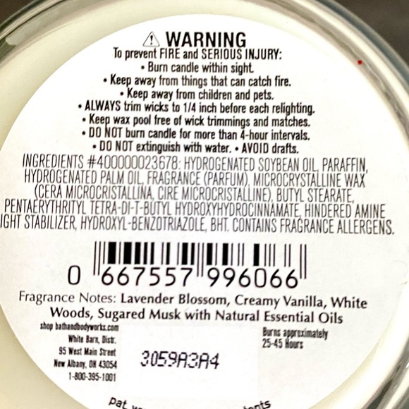 Bath & Body Works Lavender Vanilla Candle NWT - Picture 3 of 3